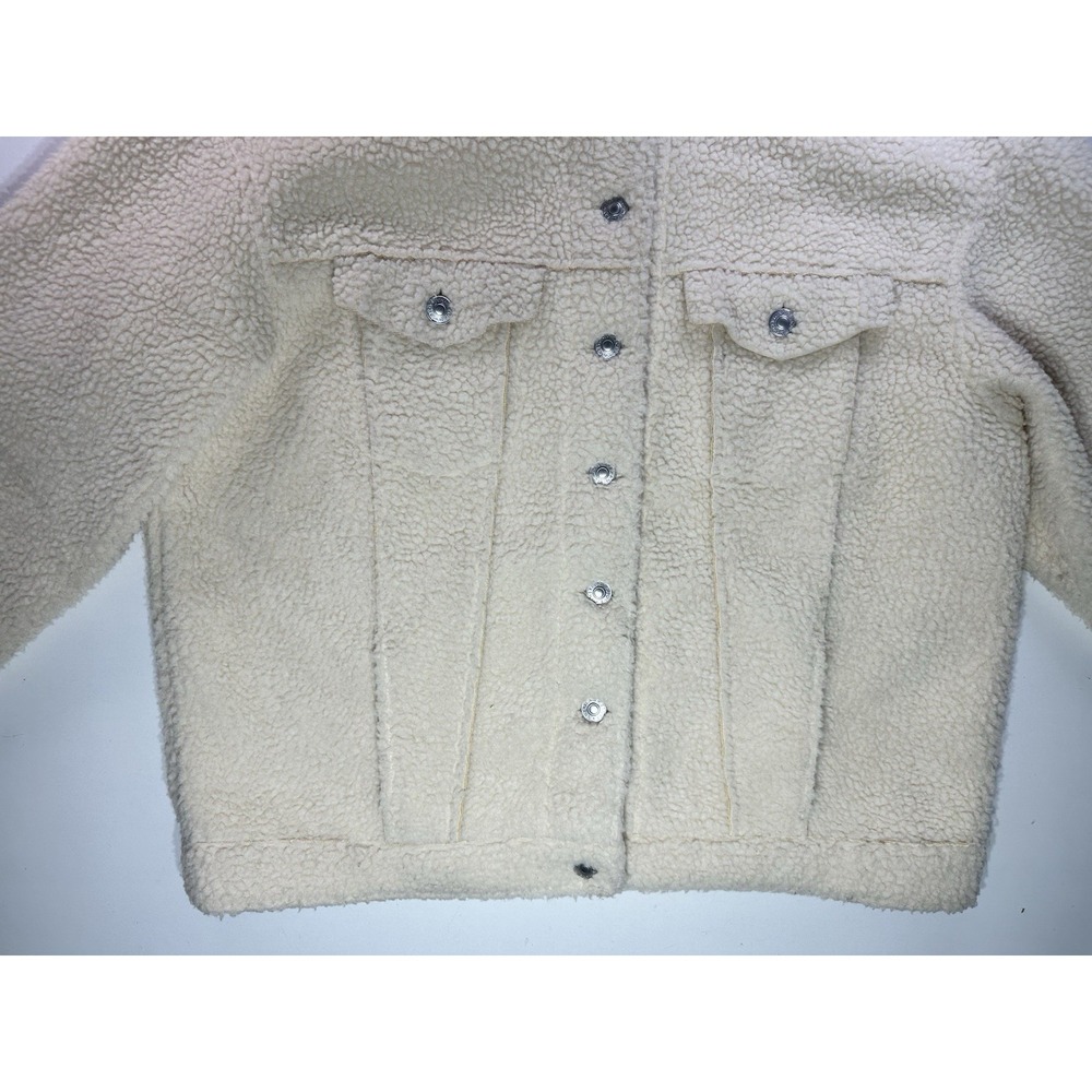 American Eagle Outfitters‎ Lined Faux Sherpa Trucker Jacket Size Large - Picture 3 of 12